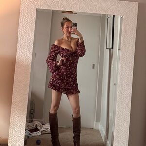 Forever 21 Plum Floral Peasant Blouse